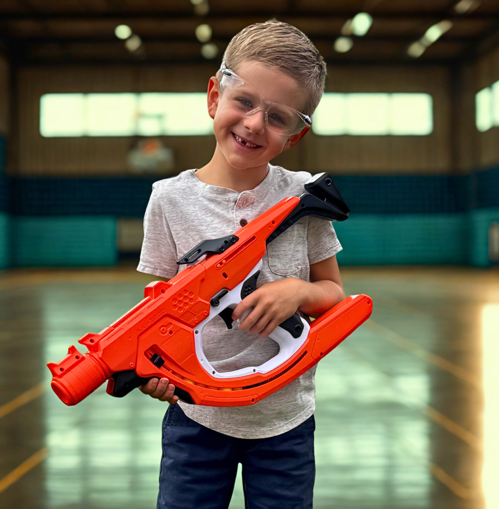 Kid Holding Nerf Gun
